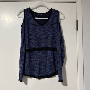 Elegant Women's Blue and Black Blouse